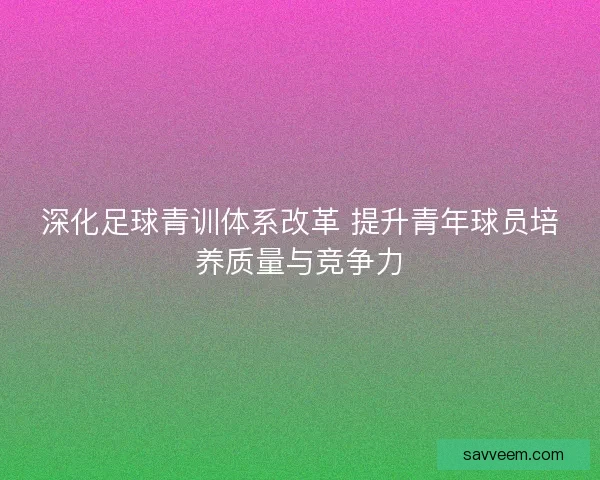 深化足球青训体系改革 提升青年球员培养质量与竞争力